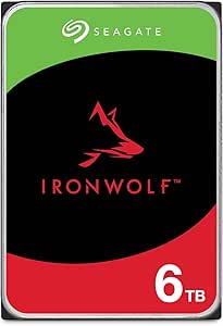 Seagate IronWolf 6TB, Interne Harde Schijf, voor NAS RAID, NAS, 3.5", SATA 6 GB/s, 7200 RPM, 265 MB cache, FFP, Data Rescue Service (ST6000VNZ06)