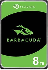 Seagate BarraCuda 8TB, interne harde schijf, 3,5", voor PC & laptop, SATA, 6 Gb/s, 5.400 RPM, 256 MB cache, FFP (ST8000DMZ04/004)