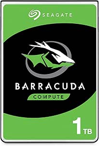 Seagate BarraCuda 1TB, Interne Harde Schijf, 2.5", voor PC & laptop, SATA 6 GB/s, 5400 RPM, 128 MB cache, FFP (ST1000LM048)