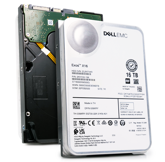 Dell/Seagate Exos X16 ST16000NM005G 039XRY 16TB 7.2K RPM SATA 6Gb/s 512e CMR 3.5in Hard Drive