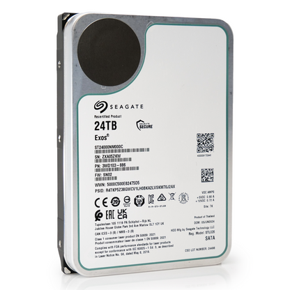 Seagate Exos ST24000NM000C 24TB 7.2K RPM SATA 6Gb/s 512e 3.5in Hard Drive