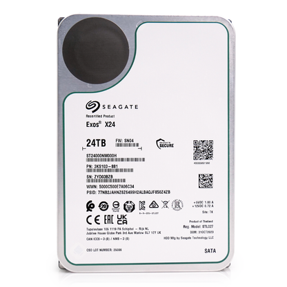 Seagate Exos ST24000NM000H 24TB 7.2K RPM SATA 6Gb/s 512e CMR 3.5in Hard Drive