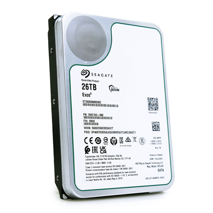 Seagate Exos ST26000NM000C 26TB 7.2K RPM SATA 6Gb/s 512e CMR 3.5in Hard Drive
