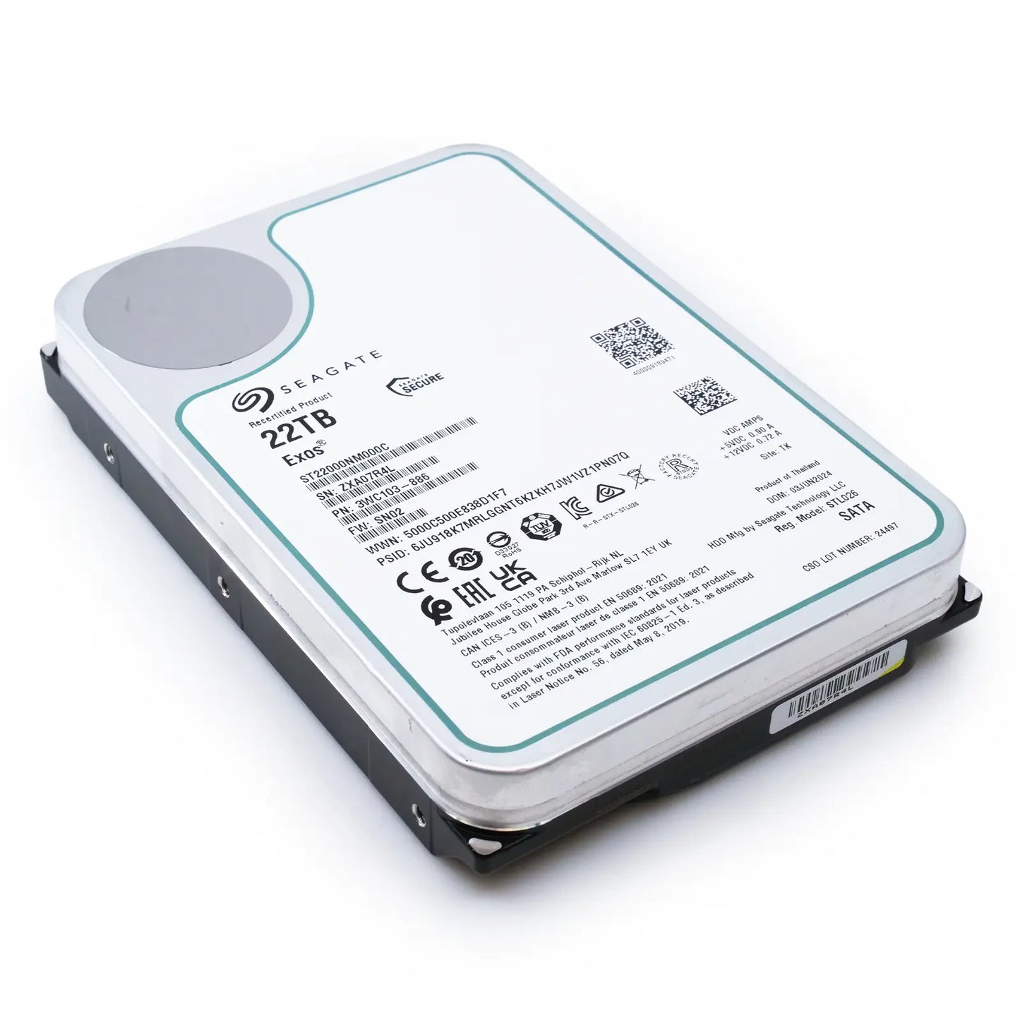 Seagate Exos ST22000NM000C 22TB 7.2K RPM SATA 6Gb/s 3.5in Harde schijf Seagate