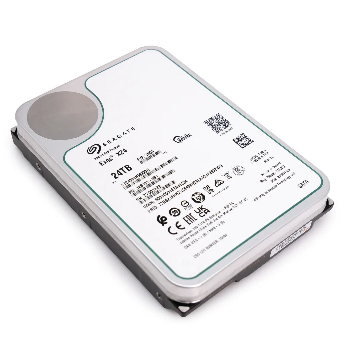 Seagate Exos ST24000NM000H 24TB 7.2K RPM SATA 6Gb/s 512e CMR 3.5in Harde schijf Seagate