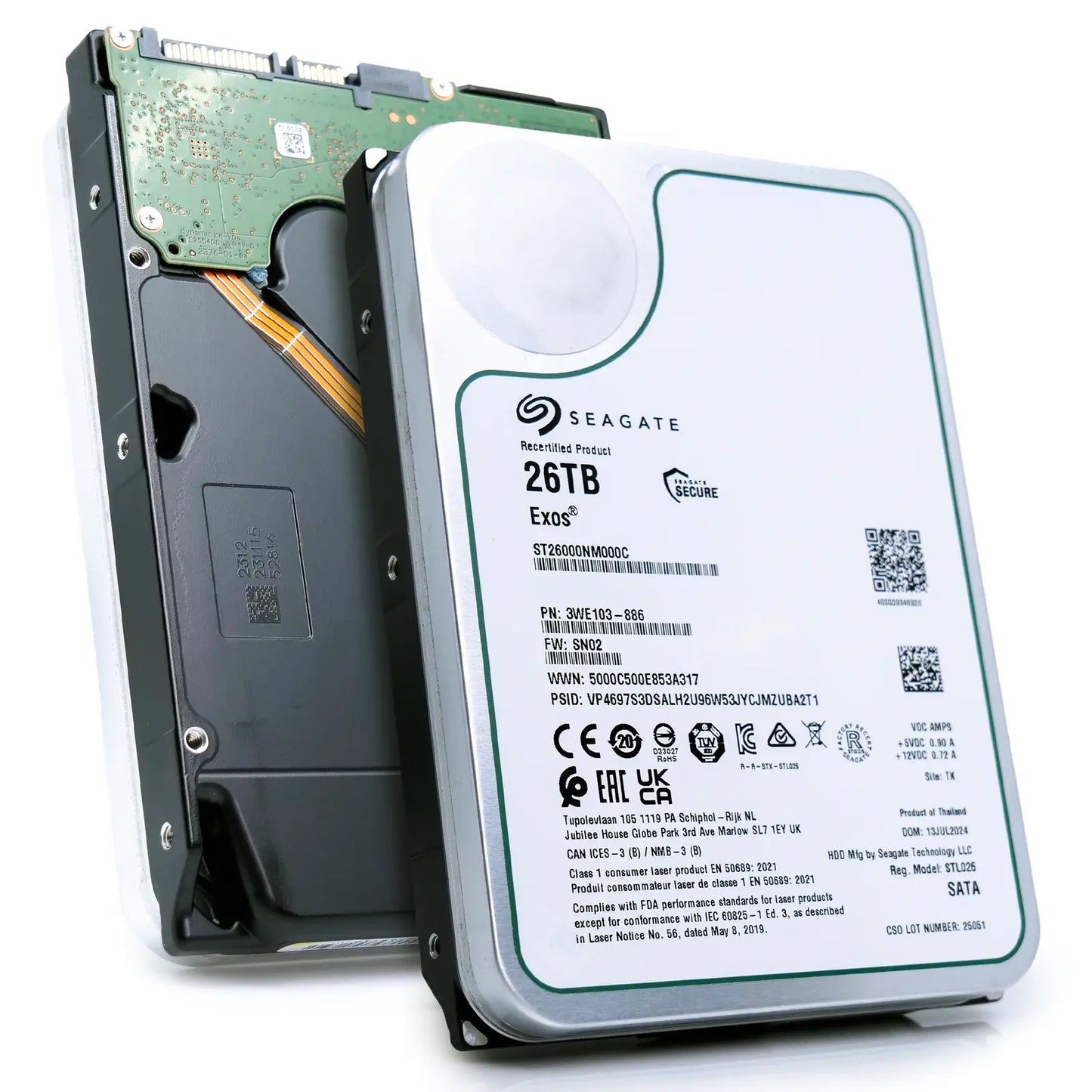 Seagate Exos ST26000NM000C 26TB 7.2K RPM SATA 6Gb/s 512e CMR 3.5in Hard Drive Seagate