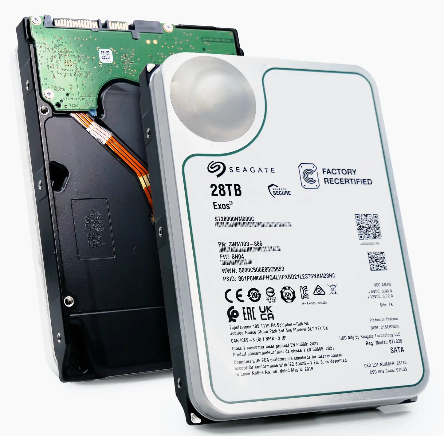 Seagate Exos ST28000NM000C 28TB 7.2K RPM SATA 6Gb/s 512e CMR 3.5in Harde schijf Seagate