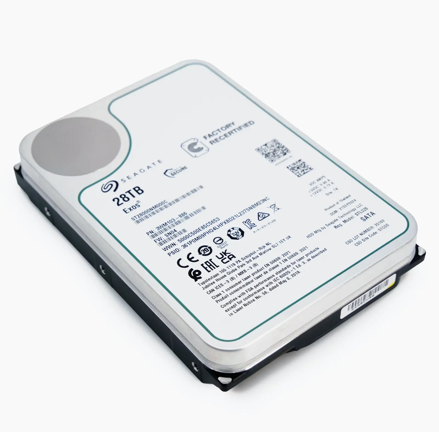 Seagate Exos ST28000NM000C 28TB 7.2K RPM SATA 6Gb/s 512e CMR 3.5in Harde schijf Seagate