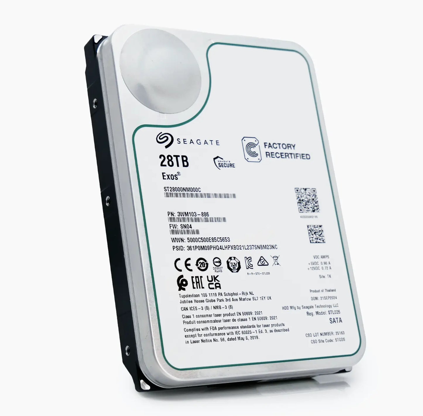 Seagate Exos ST28000NM000C 28TB 7.2K RPM SATA 6Gb/s 512e CMR 3.5in Harde schijf Seagate