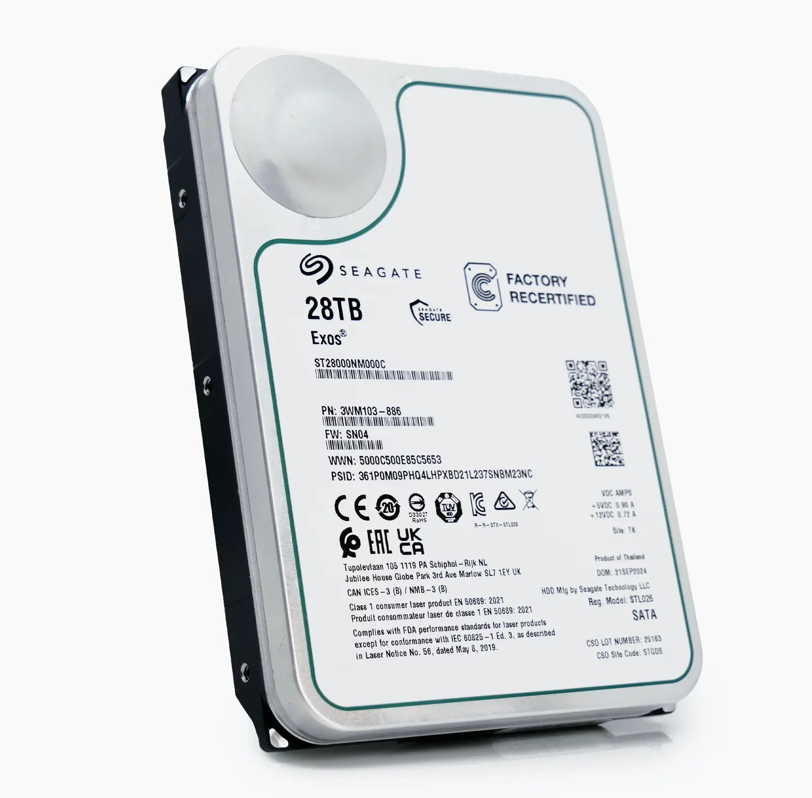 Seagate Exos ST28000NM000C 28TB 7.2K RPM SATA 6Gb/s 512e CMR 3.5in Harde schijf Seagate