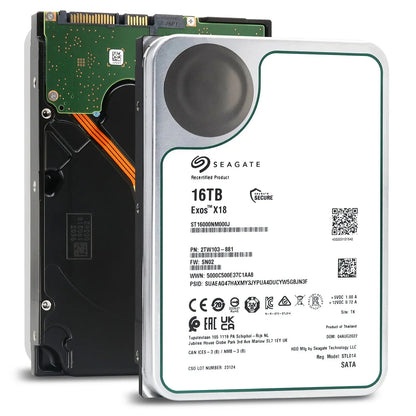 Seagate Exos X18 ST16000NM000J 16TB 7.2K RPM SATA 6Gb/s 3.5in Seagate
