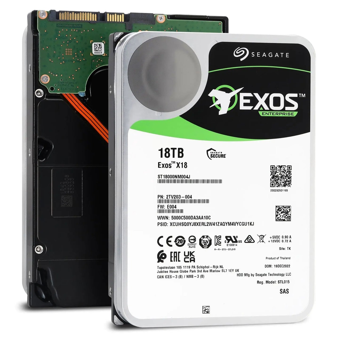 Seagate Exos X18 ST18000NM004J 18TB 7.2K RPM SAS 12Gb/s 3.5in Harde schijf Seagate