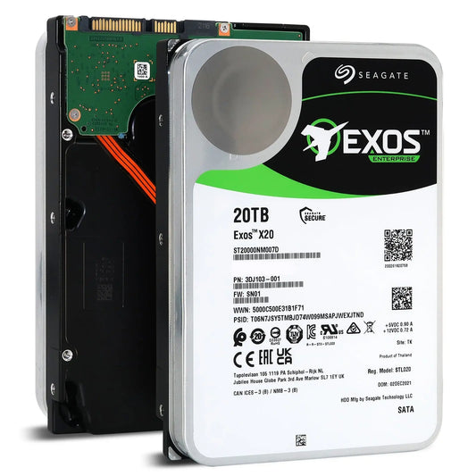 Seagate Exos X20 ST20000NM007D - Vaste schijf 20 TB - intern - SATA 6Gbs - 7200 tpm -buffer: 256 MB Seagate