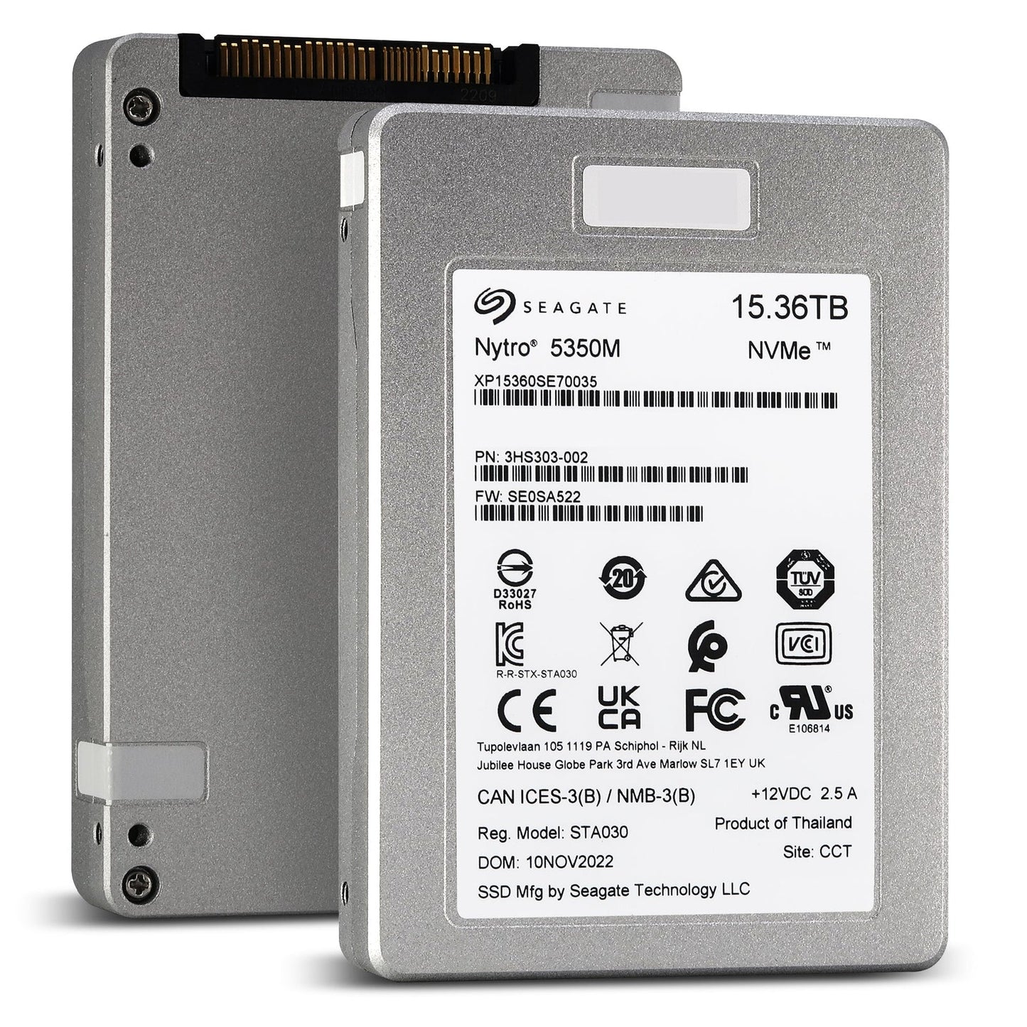 Seagate Nytro 5350M XP15360SE70035 15.36TB PCIe Gen4.0 x4 8GB/s U.3 NVMe 3D TLC 2.5in Solid State Drive
