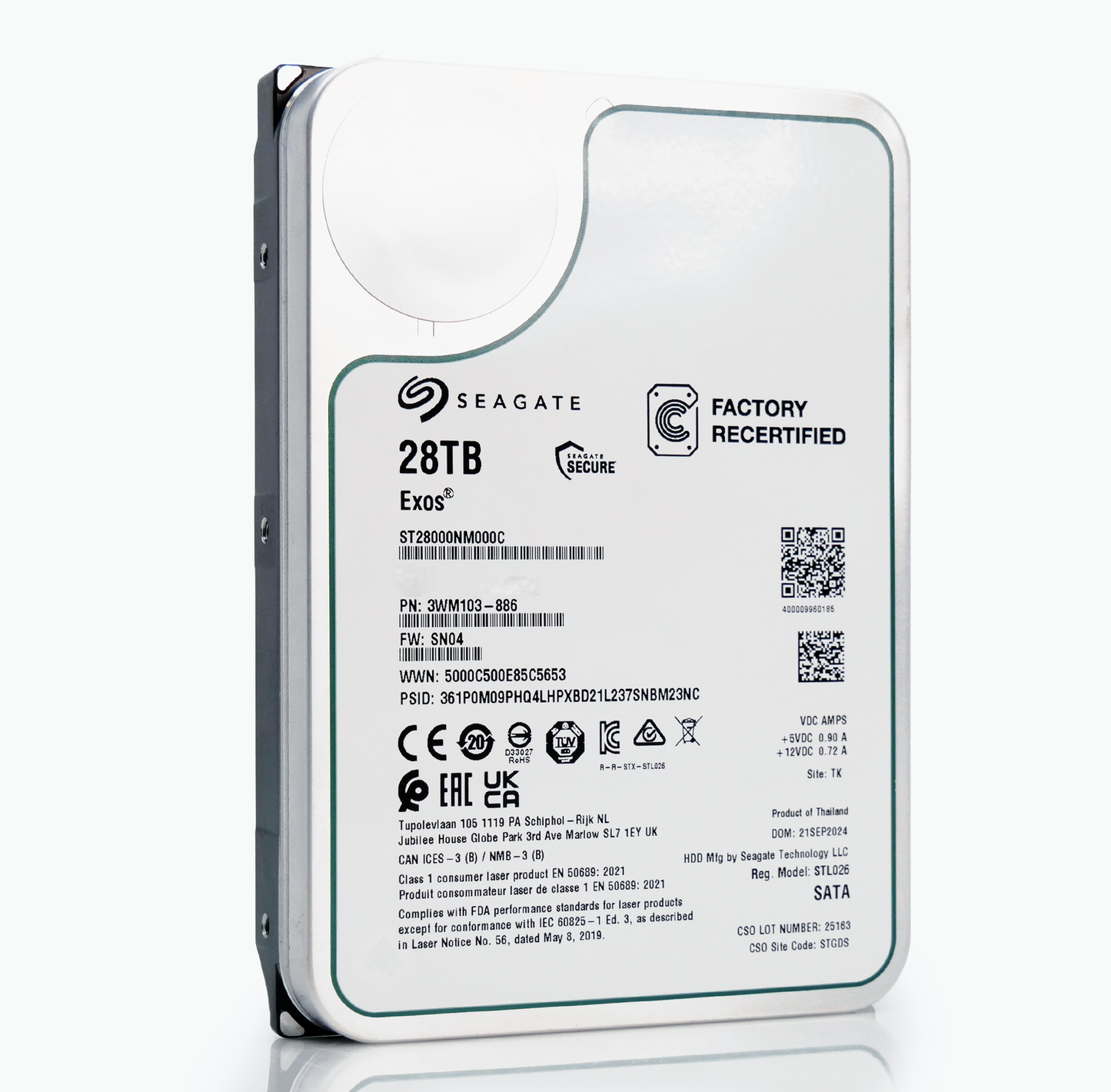 Seagate Exos ST28000NM000C 28TB 7.2K RPM SATA 6Gb/s 512e CMR 3.5in Hard Drive