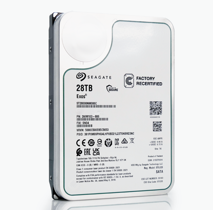 Seagate Exos ST28000NM000C 28TB 7.2K RPM SATA 6Gb/s 512e CMR 3.5in Hard Drive
